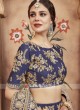 Floral Work Lehenga Choli in Navy Blue